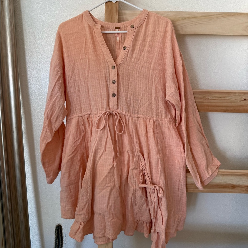 Free People Peach Textured Dress